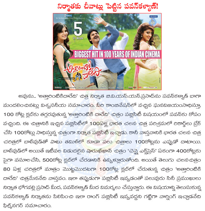 pawan kalyan,attarintiki daaredi,100 crores,indian cinema,industry,wallpapers,wrong attarintiki daredi wallpapers,pawan kalyan warning to bvsn prasad,pavan kalyan fire on ad producer  pawan kalyan, attarintiki daaredi, 100 crores, indian cinema, industry, wallpapers, wrong attarintiki daredi wallpapers, pawan kalyan warning to bvsn prasad, pavan kalyan fire on ad producer